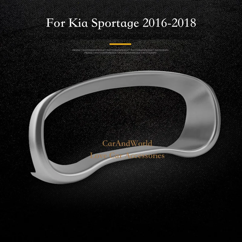 

For KIA Sportage 2016 2017 2018 Central Dashboard frame Cover Interior Console Instrument Speedometer Trim Chrome Car Accessory