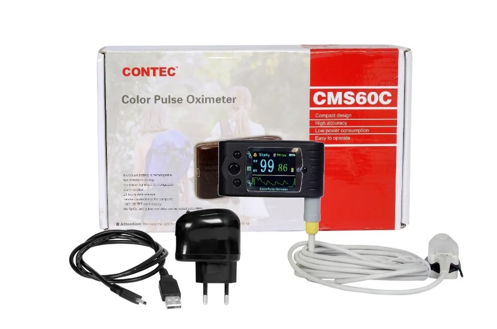 Finger Pulse Oximeter 24h Sleep Blood Oxygen Heart Rate Monitor SpO2 PR Alarm+SW CONTEC CMS60C Finger Pulse Oximeter 24h Sleep Blood Oxygen Heart Rate Monitor SpO2 PR Alarm+SW CONTEC CMS60C