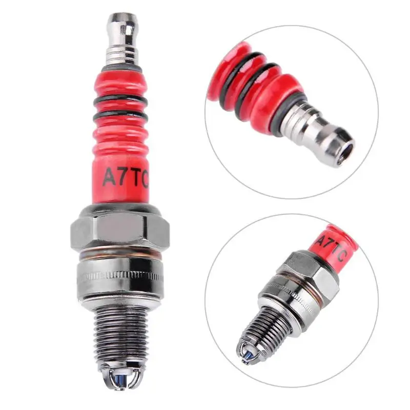 

VODOOL Motor Auto Replacement Parts Spark Plugs High Performance 3-Electrode Motorcycle Spark Plug A7TC for 50cc-150cc ATV