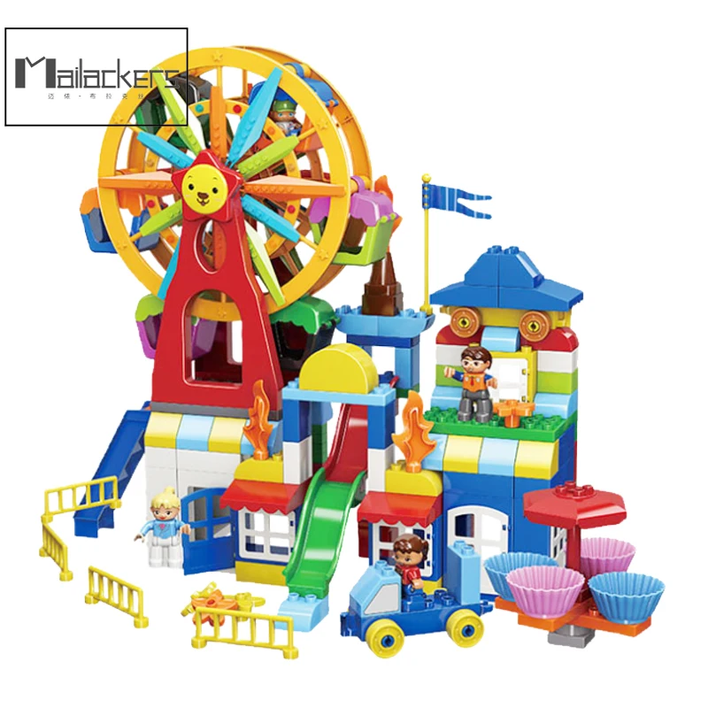 

GSBAN Legoing Duplo Toy Skyscraper Amusement Park Compatible 315pcs Legoings City Ferris Wheel Building Blocks Toys For Children