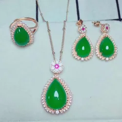 yu xin yuan fashion jewelry sets natural jade medullary 925 silver pendant ring earrings for women party jewelry yu xin yuan fashion jewelry sets natural jade medullary 925 silver pendant ring earrings for women party jewelry