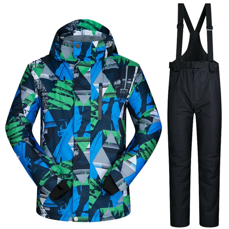 Новая водонепроницаемая ветрозащитная термо одежда для катания на лыжах брендовый Зимний лыжный костюм мужская куртка для сноуборда брюки