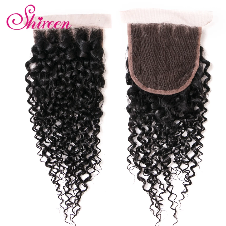 

Shireen Hair Lace Closure 4*4 Brazilian Kinky Curly Closure 10-20inches Remy Human Hair Closure One Piece