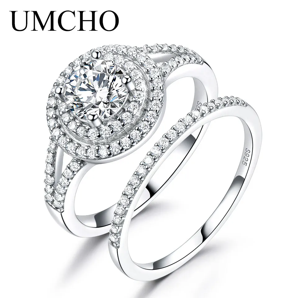 UMCHO, 925 пробы, серебряные кольца для женщин, циркониевое модное свадебное кольцо с драгоценным камнем, для девушек, для помолвки, вечерние, подарок, хорошее ювелирное изделие, Новинка