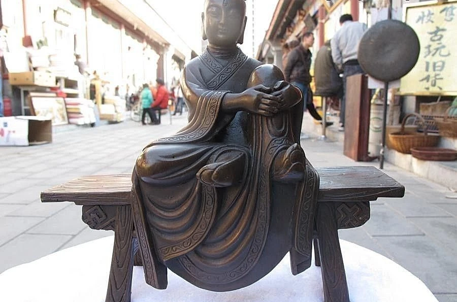 8 &quotТибетский буддизм классическая чистая бронза Kshitigarbha arhat сидячая скамейка