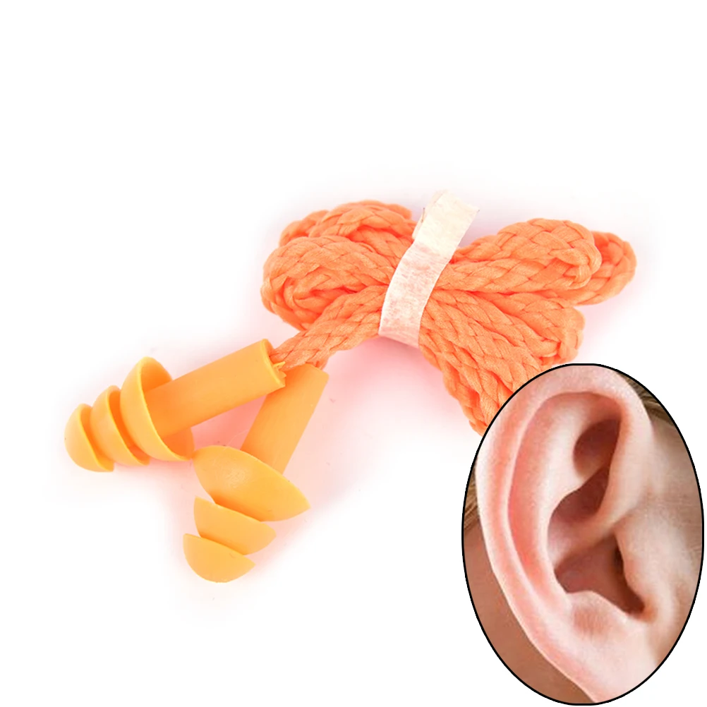 5Pcs/lot Wholesale Authentic Soft Silicone Corded Ear Plugs Noise