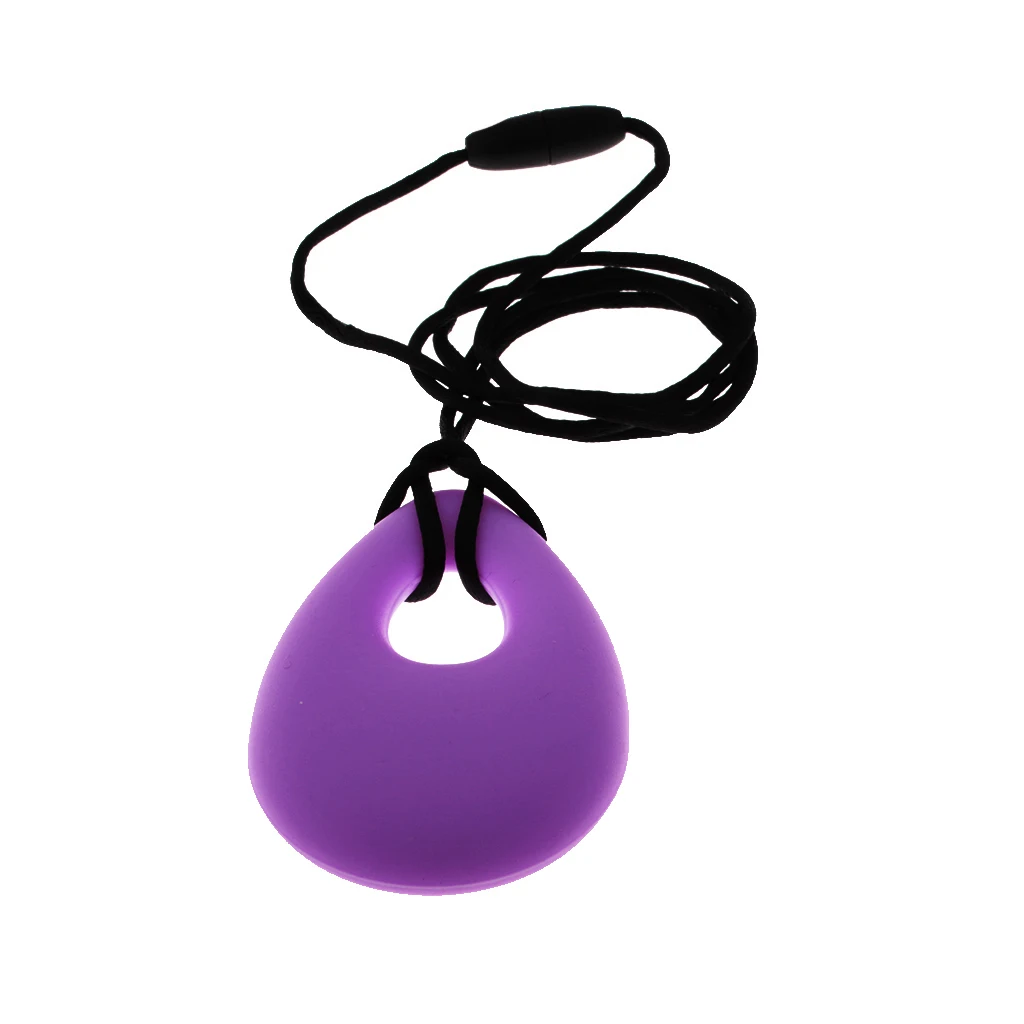 Food Grade Silicone Teardrop Pendant Necklace Baby Toddler Chewing Nursing Teeth Teethers Toy 3Colors