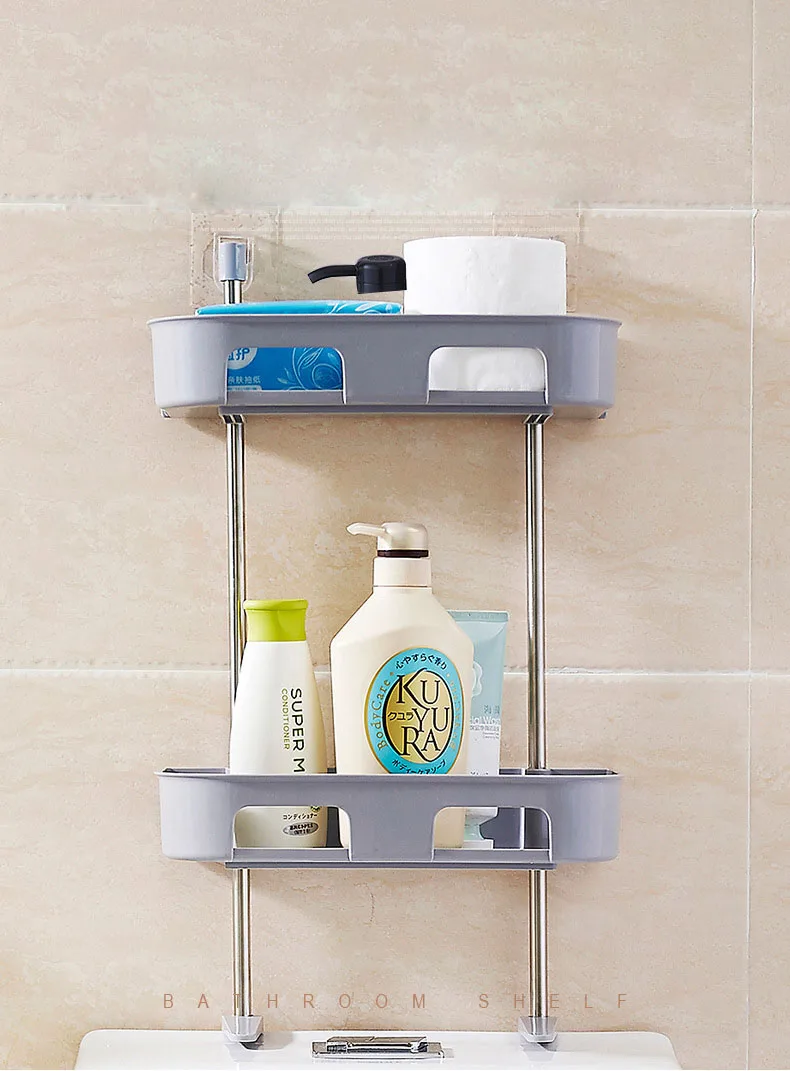 Mylb المطبخ صندوق تخزين منظم المرحاض الحمام تخزين الرف الرف مستلزمات الرف المنظم Holde جدار ملصقا