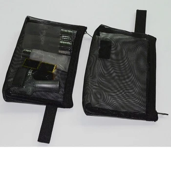 

Portable Female Girl Makeup Pouch Case Women Travel Cosmetic Bag Black Zipper Transparent Net Toiletry Kits Storage Pouch