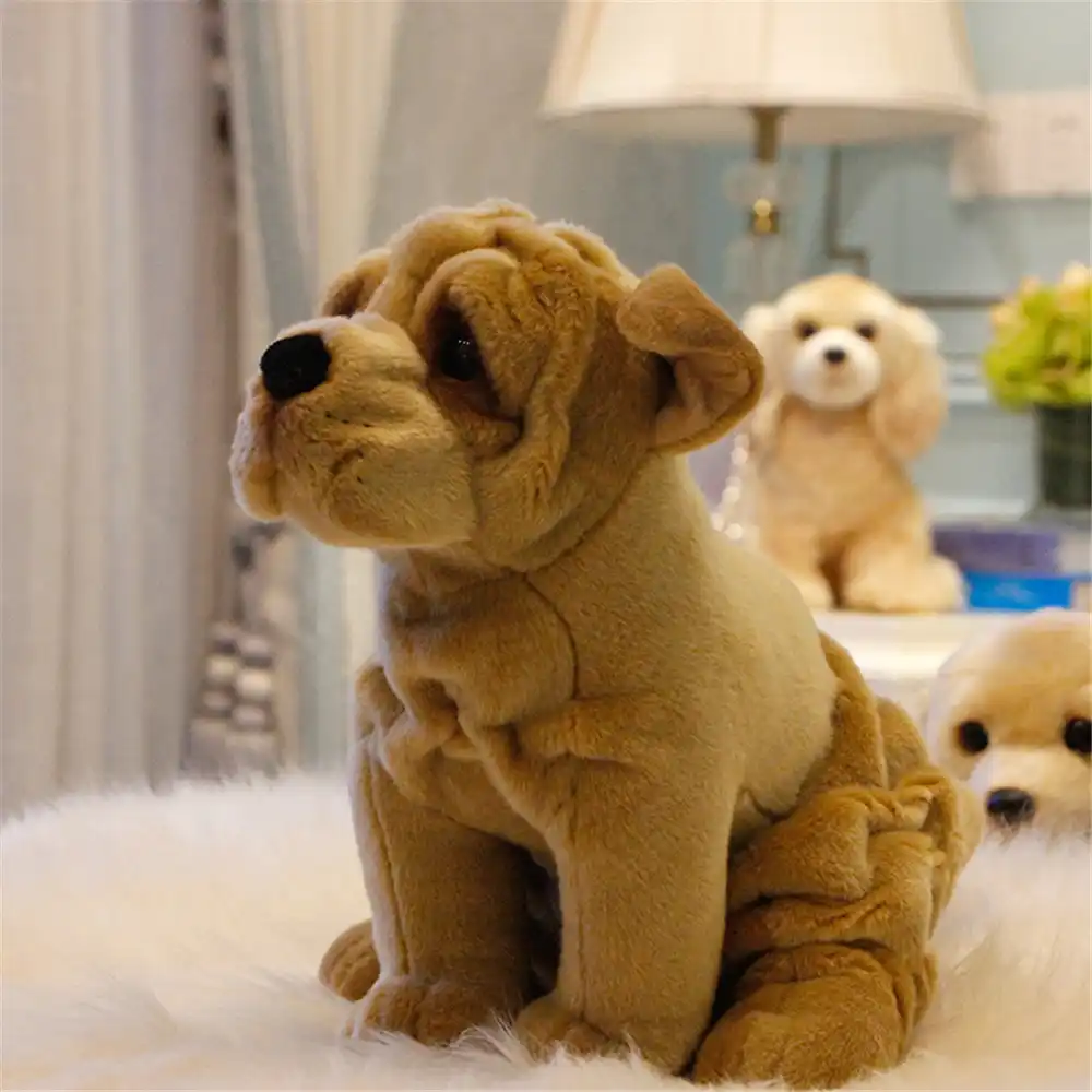 Fancytrader perro de peluche Shar Pei realista, juguete de perros de imitación, regalo para niños, decoración del hogar, artículo muy raro|toy plush|doll plush toyanimated dog toys - AliExpress