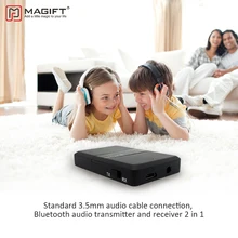 Magift Wireless Bluetooth Transmitter Receiver 3.5mm Audio Adapter 2 in 1 for Computer TV Audio Stereo Music Transmitter