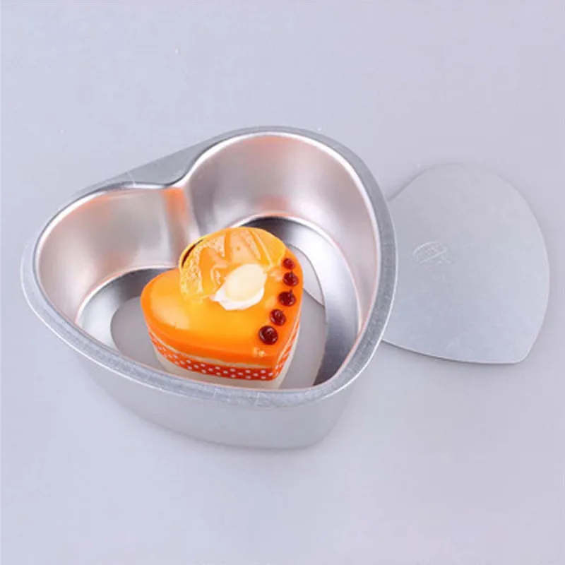 

5 Sizes Non Stick Heart Shaped Aluminum Alloy Kitchen Cake Baking Pans Removable Cake Baking Tray DIY Cake Decorating Tools