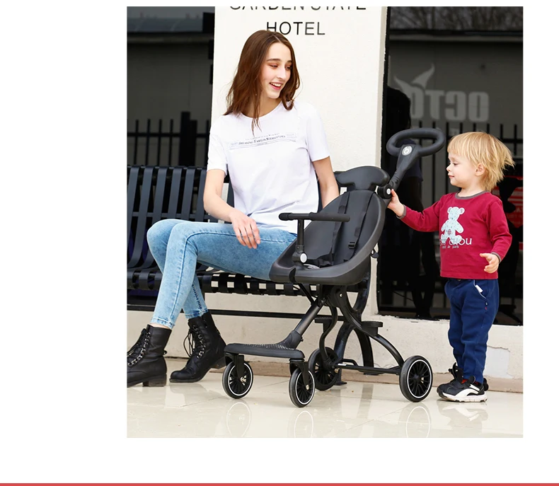 Нескользящая детская коляска с артефактом, легкая складная детская коляска с высоким пейзажем, противоскользящая детская коляска