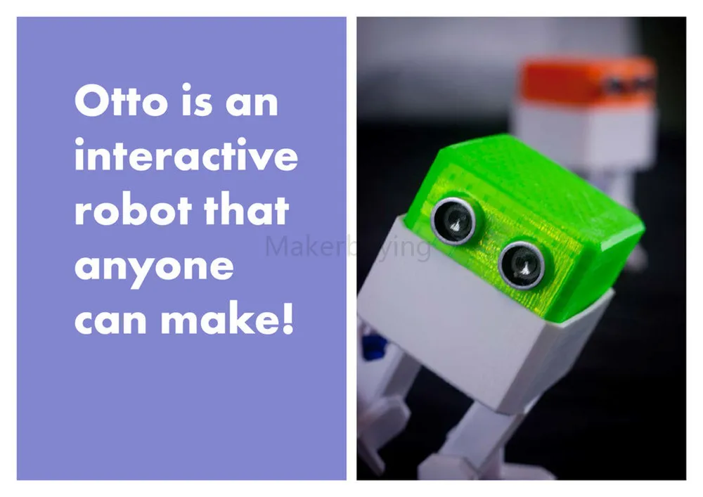 Robô de Código Otto Faça Você Mesmo Builder Kit Arduino Nano Aberto Fabricante Obstáculo Evitar Humanidade Playmate 3d 10 Brinquedos programáveis