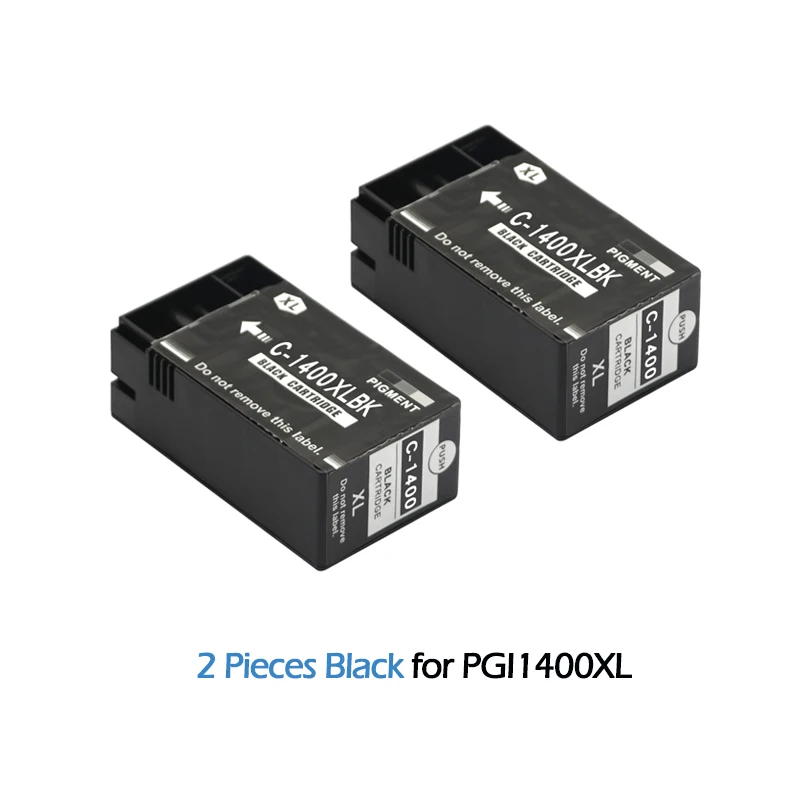 2pcs Black XiongCai Compatible Ink Cartridges For Canon PGI 1400 MAXIFY MB2040 MB2340 MB2140
