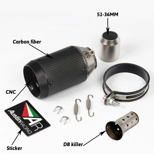 Универсальный 51 мм мотоцикл AR выхлопная труба с глушителем мото велосипедный горшок Escape для Yamaha Honda KTM Kawasaki с DB killer - Цвет: A