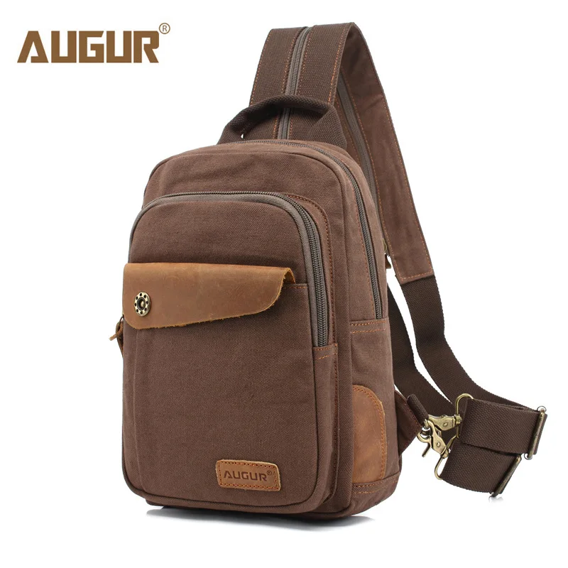 

AUGUR Casual Canvas Shoulder Bags Male Travel Crossbody Bag Men Chest Pack Bag For Men Work Sling