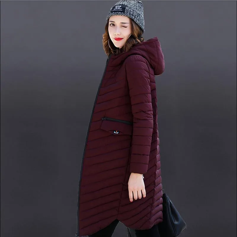 2018 Winter women Plus Size Womens Parkas Thicken Outerwear solid hooded Coats Short Female Slim Cotton padded basic tops