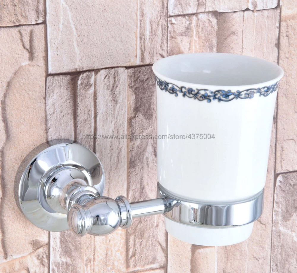 

Bathroom Cup Holder Chrome Ceramic Single Cup Holder Bathroom Ceramic Cup Rack Holder Bathroom Accessories Nba789