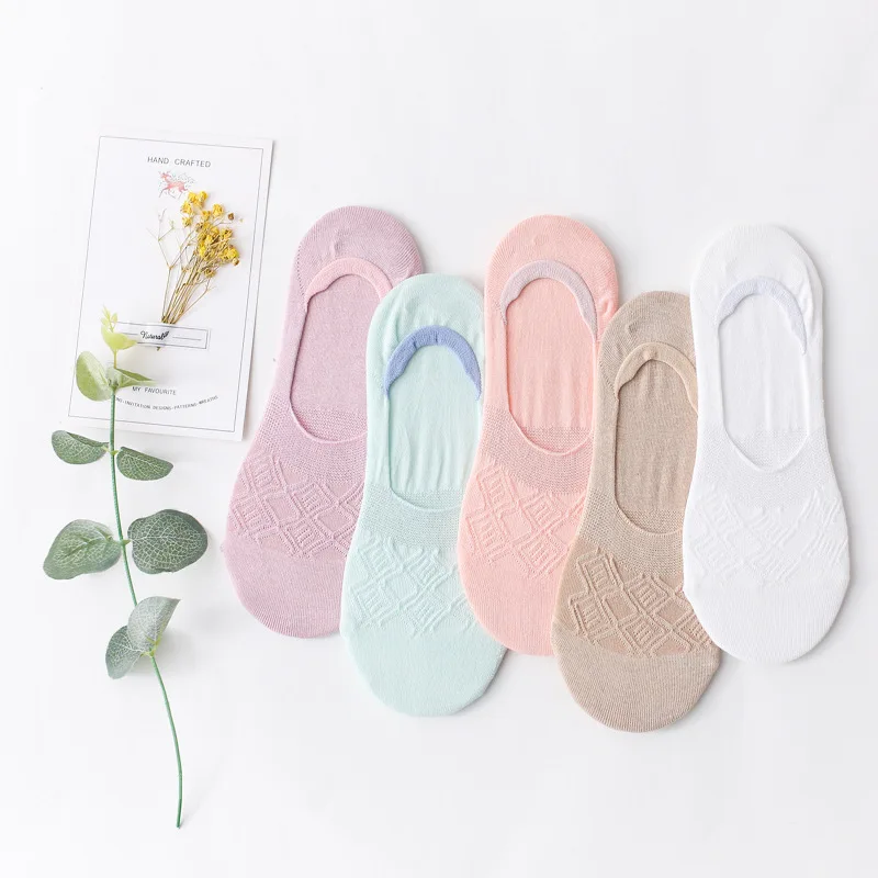 

Women Boat Socks Spring and Summer Ladies Invisible Cotton Solid Patteratn Light Color socks Shallow Mouth Low Short