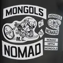 Patch de mongolie brodé punk pour motard, écusson pour vêtements, accessoires de vêtements