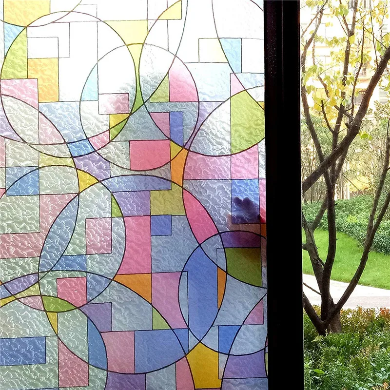 

30/45/60x300cm Window Film Frosted Static Privacy Decoration Films Self Adhesive for UV Blocking Heat Control Glass Stickers