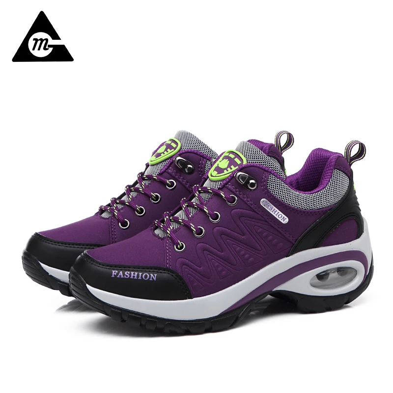 2017 Autumn new lady mountaineering shoes air bottom breathable leather