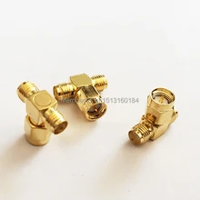 1 pcSMA штекер на 2 внутренний разъем SMA RF коаксиальный адаптер модем Конвертер Разъем тройной Т Тип сплиттер анодированные золотом