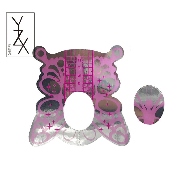 YZX 100 шт. формы для ногтей с бабочками для акрилового УФ-геля, лак для ногтей, наращивание ногтей, художественные наклейки, руководство для создания форм, сделай сам, французские стили