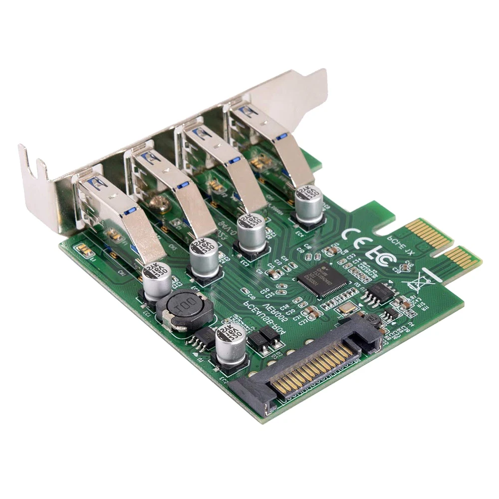 Низкопрофильный 4 порта Pci-E к Usb 3 0 концентратор Pci Express адаптер расширения карты 5