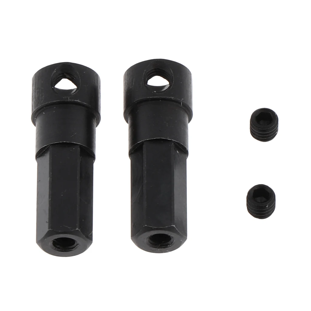 2 Pieces Metal Rear Axle Shaft Adapter Spare Part Black for 1:16 WPL B-16 RC Model Car Accessories