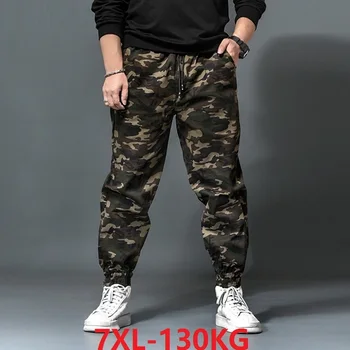 

summer Men Camouflage pants out door pencil pants big size 5XL 6XL 7XL man high street cargo safari style pants sweatpants loose