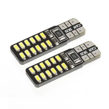

DC 12V 10pcs/lot 24Led 3014smd T10 Led Canbus Car Light W5W Led 194 T10 24smd Led Bulb