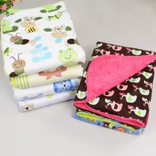 Bebe одеяло s простыня уплотненная двухслойная Коралловая флисовая пеленка для младенцев Bebe конверт обертка с принтом совы для новорожденных Детское постельные принадлежности одеяло