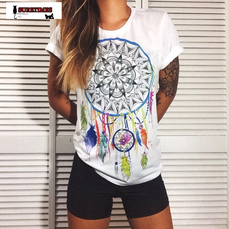 2020 New Fashion Women T Shirt Short Sleeve women Printed Letters T-Shirts Female Retro Graffiti Flower Lady T Shirt Top Tee 4XL