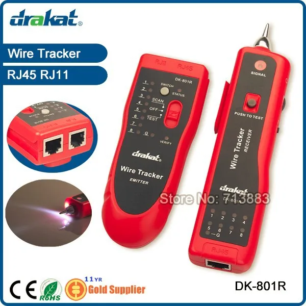 RJ45 RJ11 сетевой кабель тестер Tracer Locator DK-801R