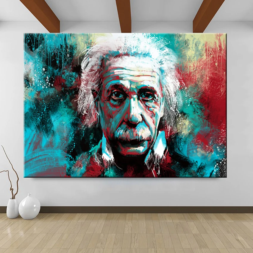 

Modern Pop Graffiti Wall Art Canvas Love Is The Answer Posters And Prints Einstein Spray Painting Art Pictures For Living Room