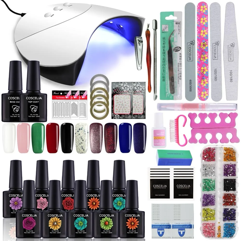 

Manicure Set With 36W UV Led Nail Dryer For Professional Nail Art 10pcs 10ml UV Gel Nail Polish Set Tools For Manicure