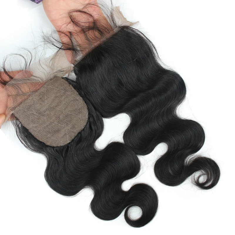 

Body Wave Silk Base Lace Closure Human Hair Brazilian Remy Hair Silk Top 4x4 Lace Closures With Baby Hair For Women Eseewigs