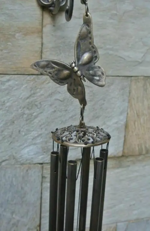 Чистый латунный ветряные колокольчики Verdigris бронзовая подвесная декорация винтажный звучащий металлический Колокольчик Колокольчики для двора крыльца сада - Цвет: Bronze color