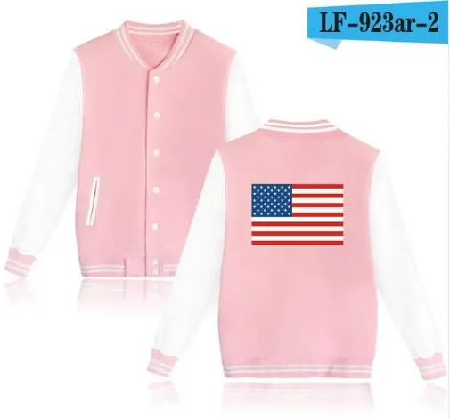 Pink and White Aikooki Флаг США Бейсбол куртка монолитным Для мужчин wo Для мужчин S Толстовки и свитшоты США Толстовка флаг Канады куртка одежда - Цвет: Pink and White