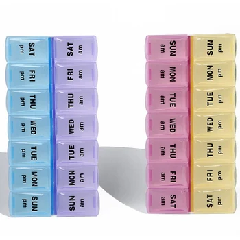 

7/14 Grids 7 Days Weekly Pill Case Medicine Tablet Dispenser Organizer Box Splitters Pills Storage Container Refillable Bottles
