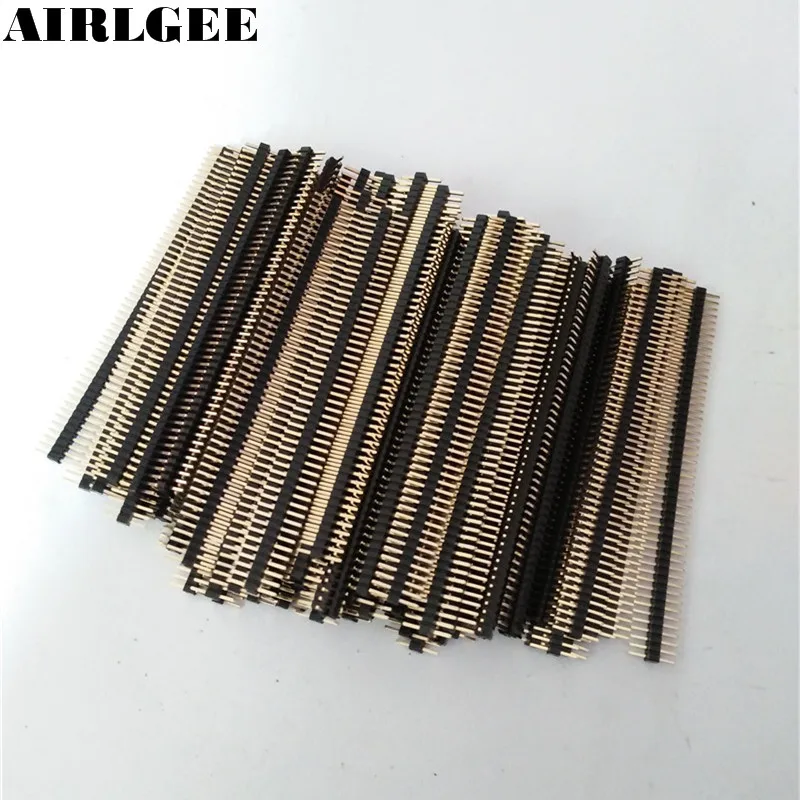100pcs 50 Way Single Row Straight Pin Male Header Strip 1.27mm Pitch Free shipping 10 pcs 2x10 p 20 pin 1 27 mm male header dual row straight pcb smt male pin headers rohs lead free