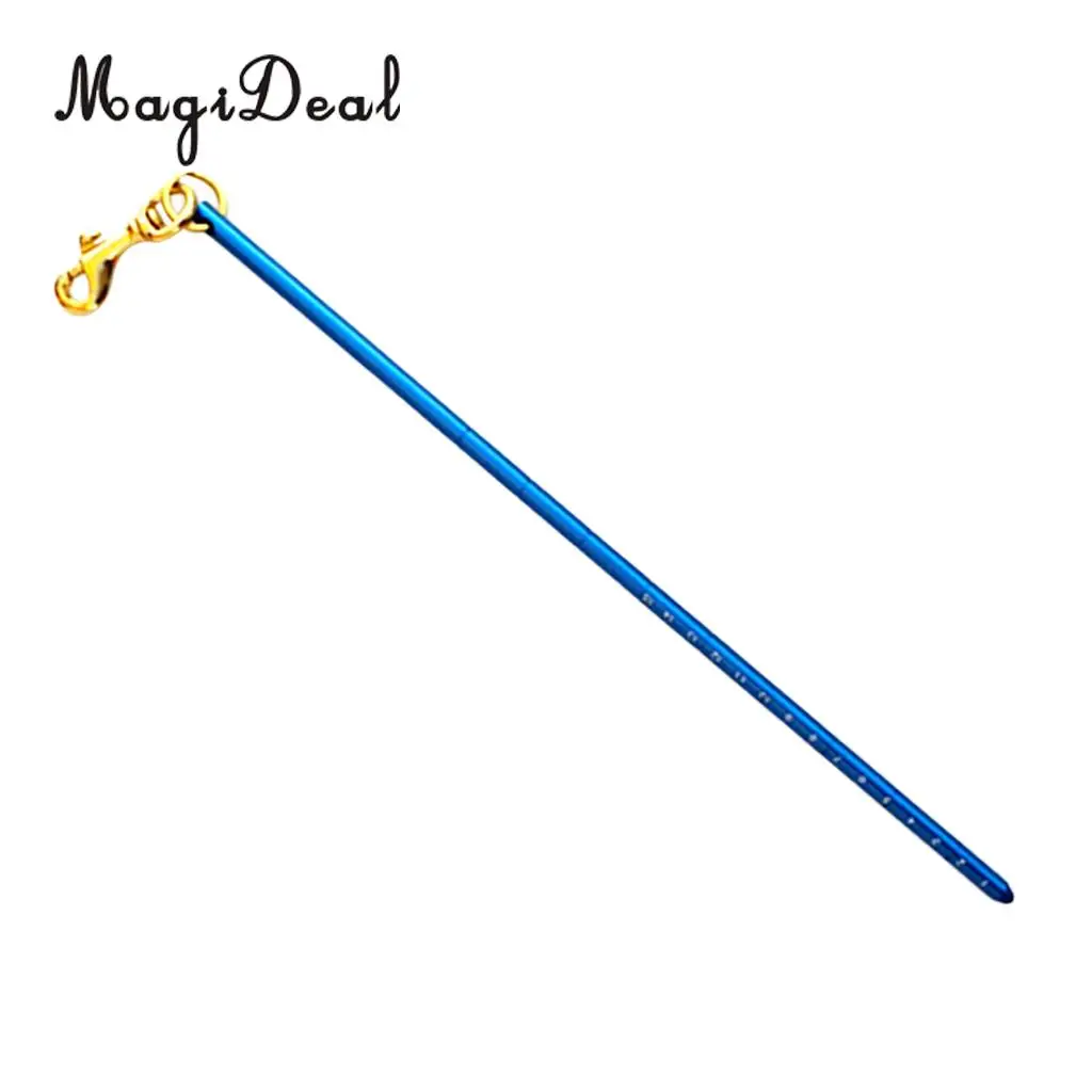  MagiDeal Aluminum Alloy 13.4'' 340mm Scuba Diving Dive Lobster Stick Pointer/Tank Banger With Attachment Clip (Brass Bolt Snap)
