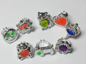 

12X Plastic Silver GEM RINGS Assorted Design Princess Girl Pinata Filler Vending Cake Decoration Novelty Birthday Party Favors
