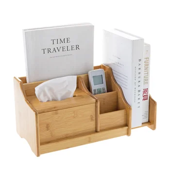 

Bamboo desktop storage box office bookshelf desk tissue box stationery storage rack book shelf wx10091748