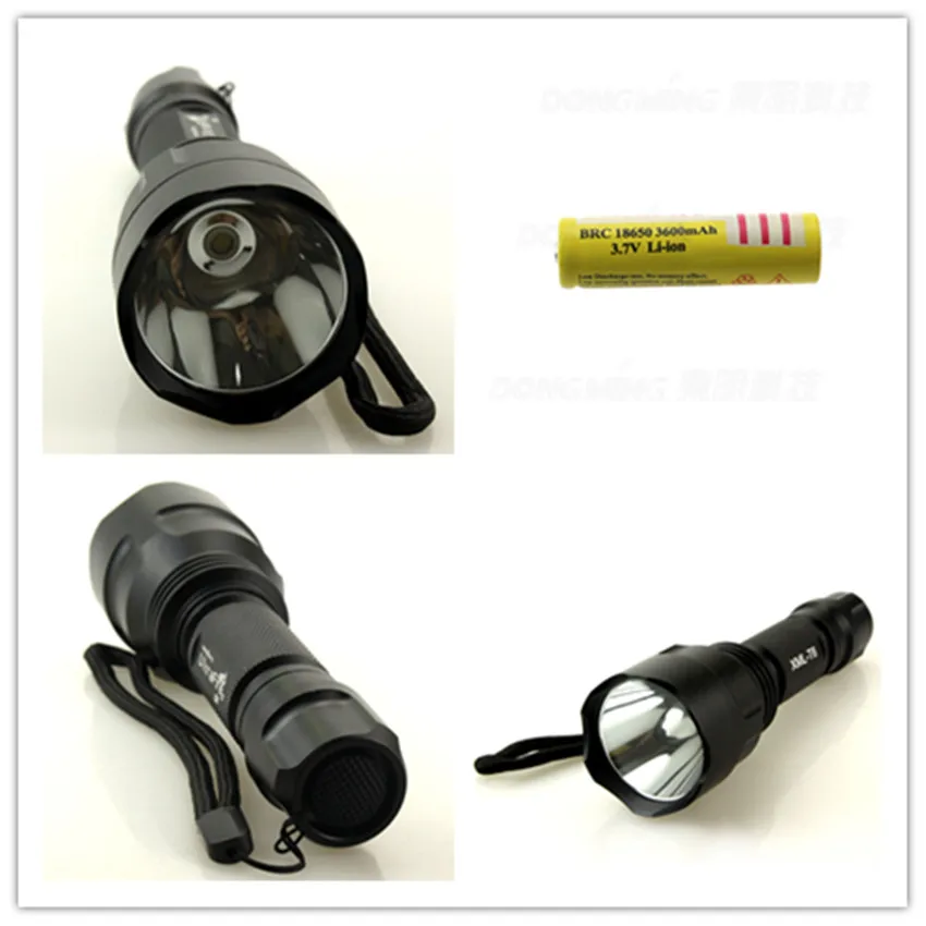 

10pcs new linterna Tactical flashlight 5000 lumens cree XML-T6 4.2V torch zoom 5000LM + 2 * 18650 battery high quality