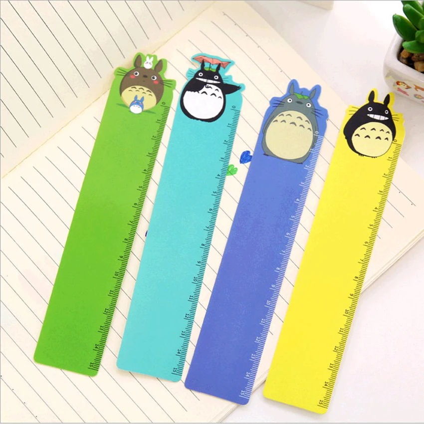 1 шт. новые Мультяшные прямые инструменты Kawaii подарок для рисования корейский школьный офис 15 см пластиковые линейки флексо Канцтовары Тоторо|Линейки| | АлиЭкспресс