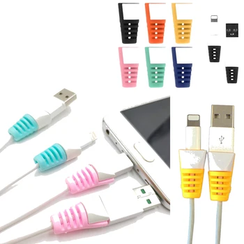 

1pc/10pcs Cable protector Bobbin winder Data Line Case Rope Protection Spring twine For iPhone Android USB Earphone Cover