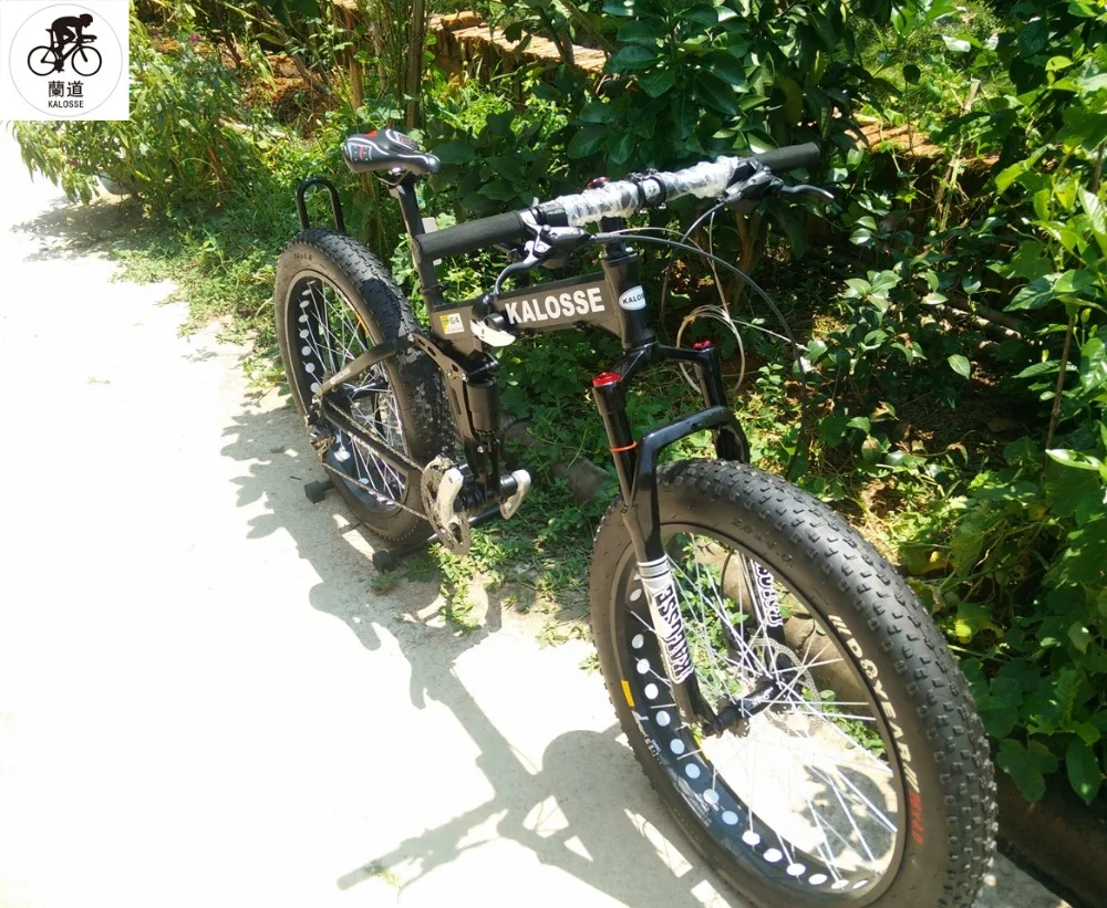 Clearance Kalosse Folding  DIY colors  Snow bike  26*4.0  tires Soft-tail mountain  bike   24/27/30 speed     tyre dirt bike 4